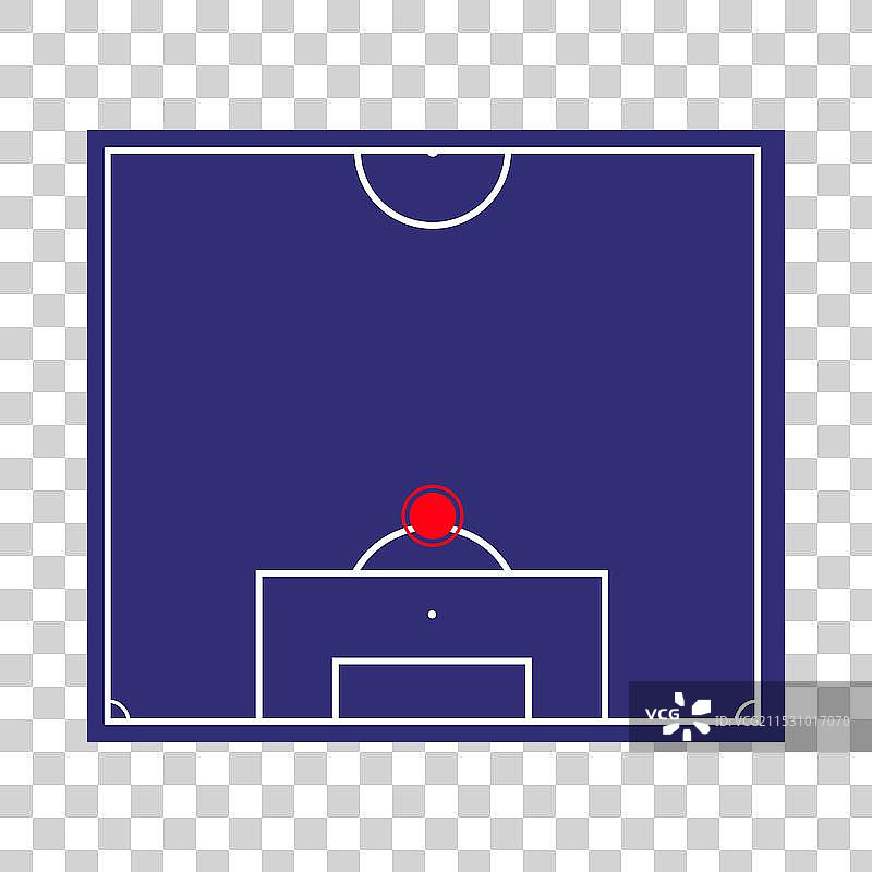 足球场上中后卫位置的球员图片素材