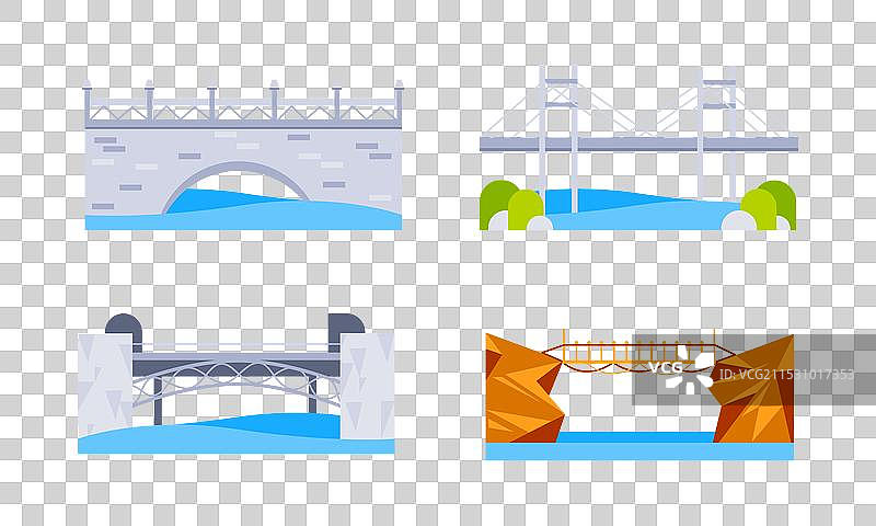 建筑连接的桥梁类型图片素材