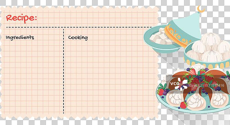 食谱卡片烹饪书空白页图片素材