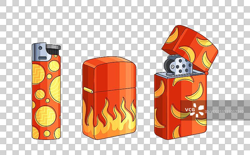 三款时尚打火机的集合图片素材