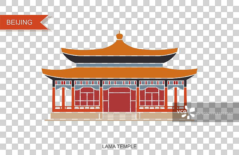 北京雍和宫喇嘛寺平面图标图片素材
