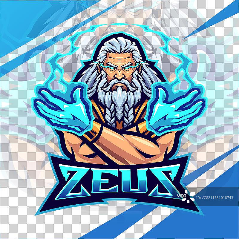 宙斯电子竞技吉祥物logo设计图片素材