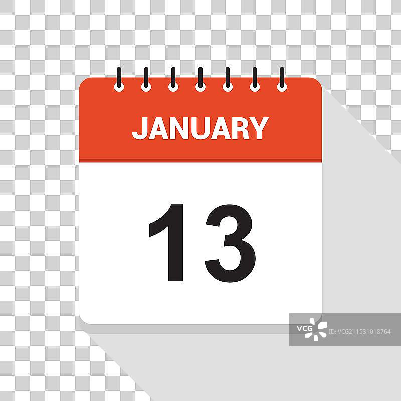 一月十三日日历日期图标图片素材