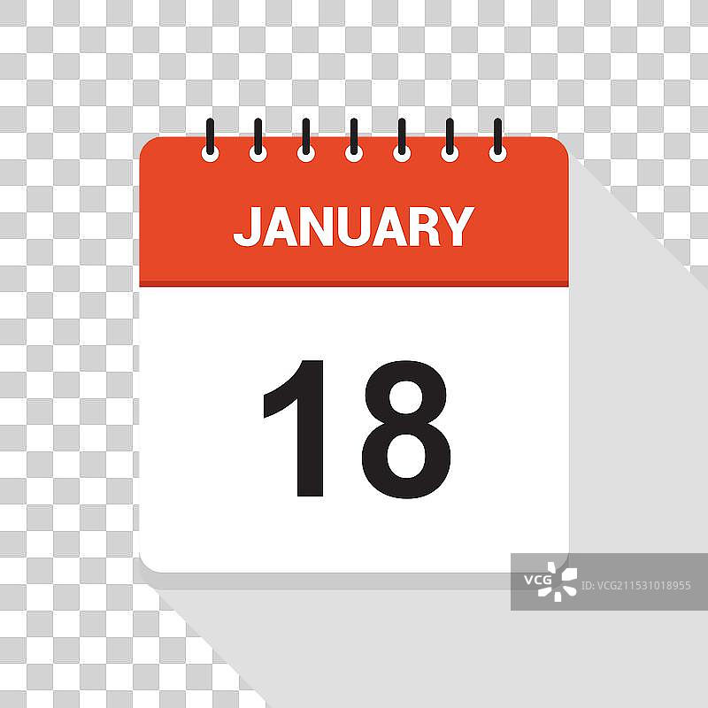 一月十八日日历日期图标图片素材