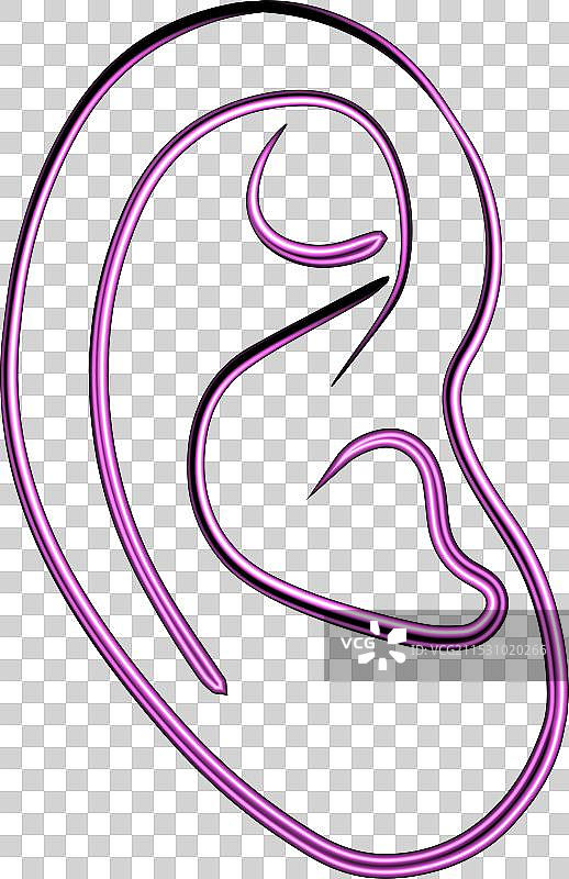 带有霓虹效果的人耳图片素材