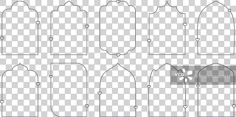 Y2K浪漫情人节框架轮廓图片素材
