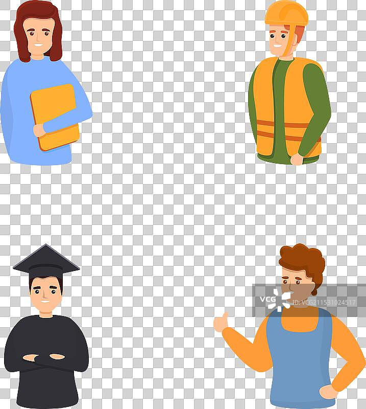 职业图标集 卡通人物 各种类型图片素材