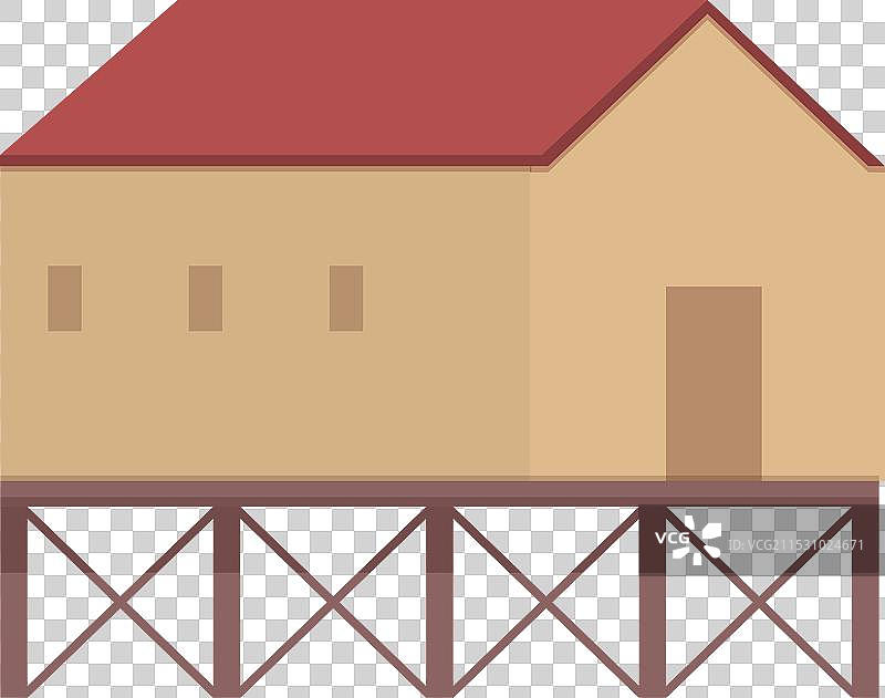 缅甸房屋图标卡通建筑图片素材