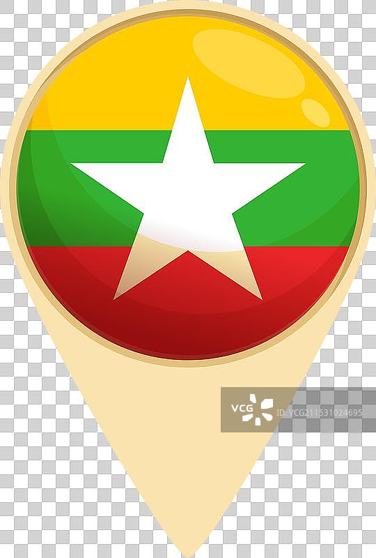 缅甸国家位置图标卡通图案图片素材