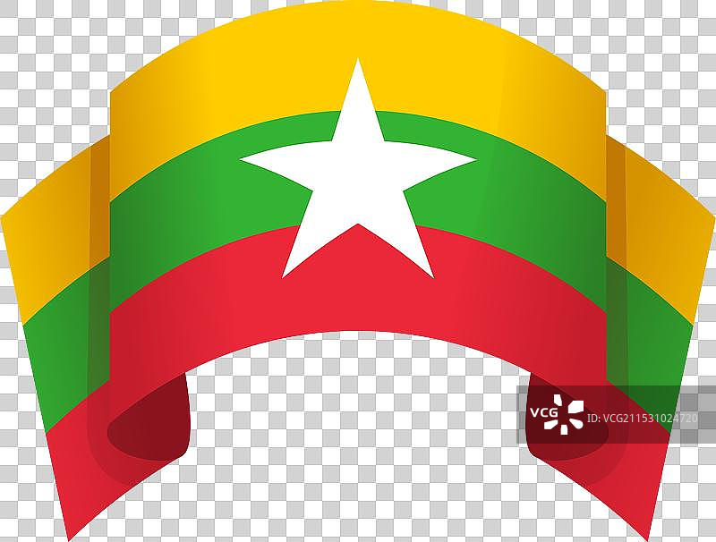 缅甸旗帜节日图标卡通设计图片素材