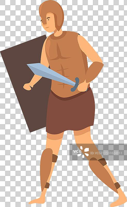 罗马斗士图标卡通风格的圆形剧场图片素材