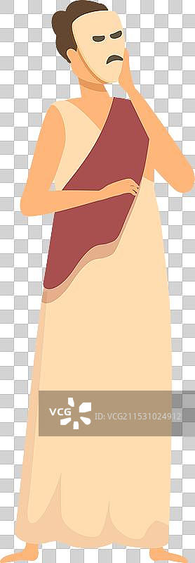 悲伤面具古代女性图标卡通意大利图片素材