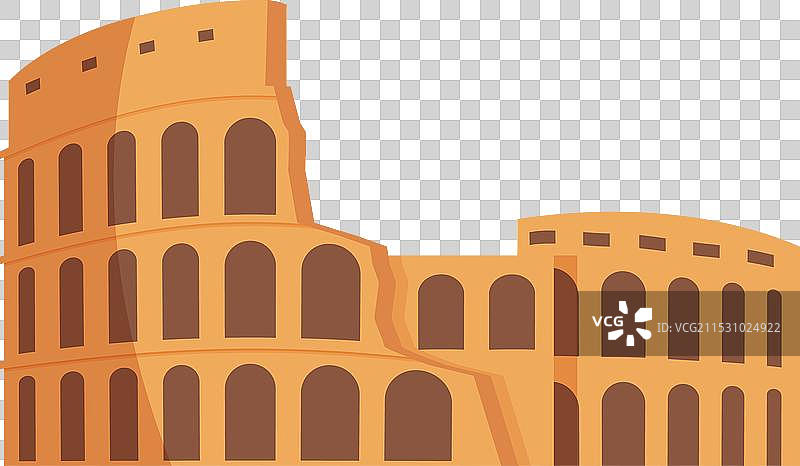 卡通风格的户外斗兽场标志图片素材