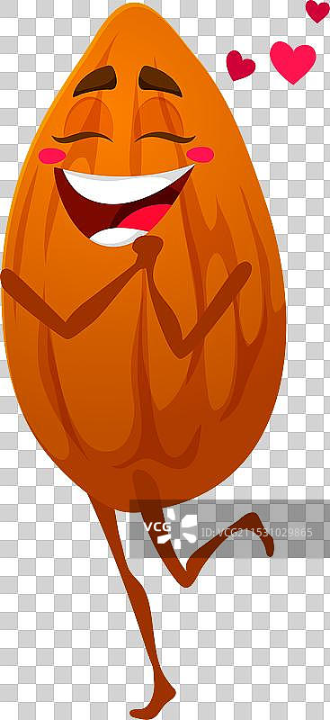 卡通杏仁角色坠入爱河图片素材