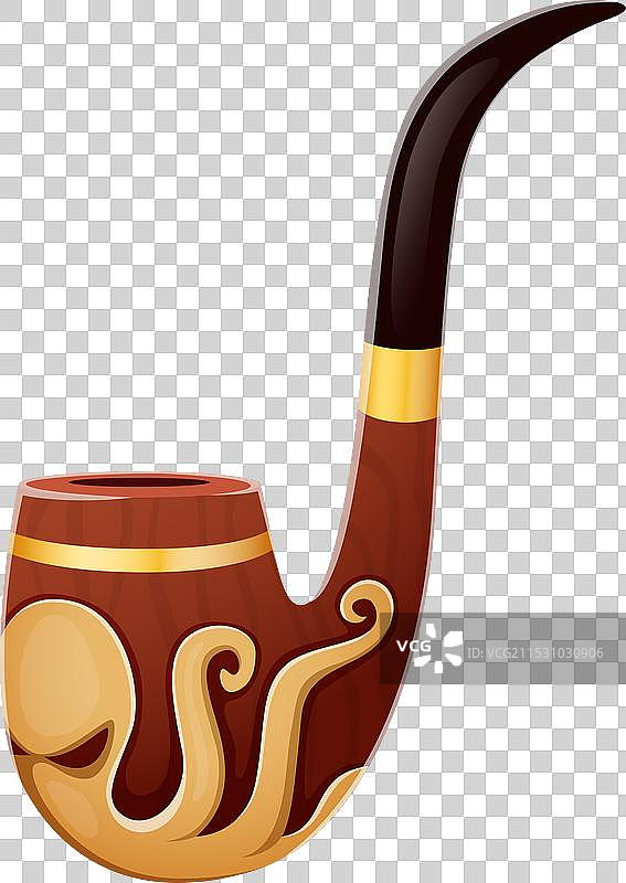 抽烟斗的老练海盗卡通形象图片素材