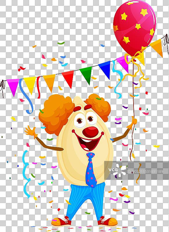 卡通南瓜种子小丑在假期和生日庆祝中图片素材