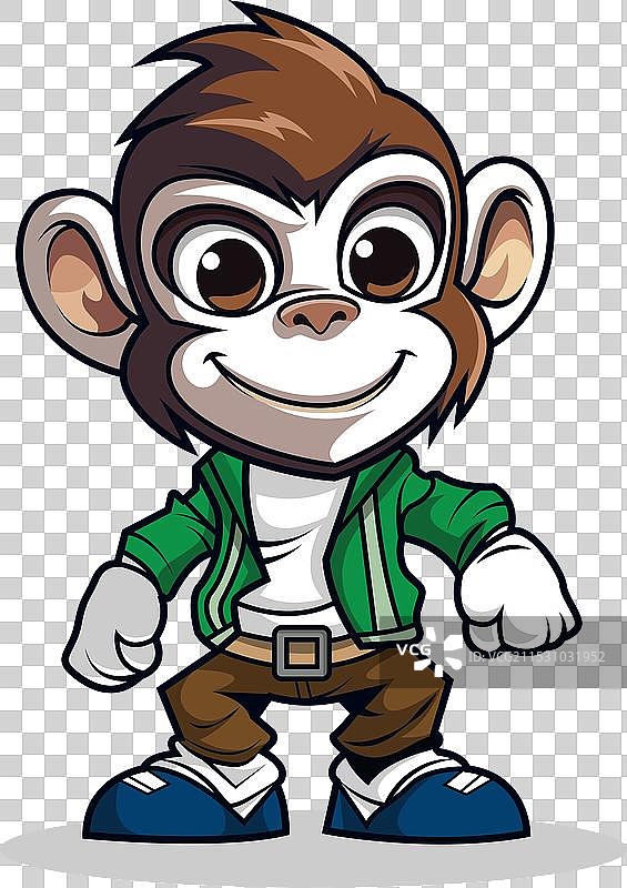 可爱的猴子吉祥物设计图片素材