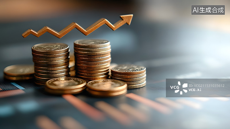 【AI数字艺术】经济经融财富货币上涨图片素材