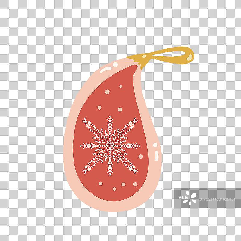 带雪花的圣诞球，孤立在白色背景上图片素材