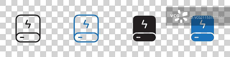 电源银行图标集轮廓图片素材