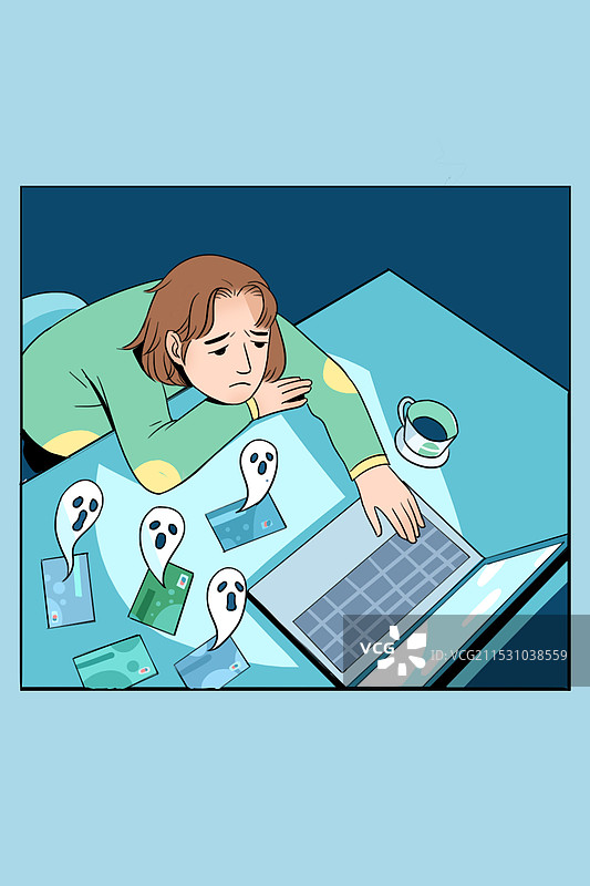 中年男人的崩溃5:拼命加班赚钱图片素材