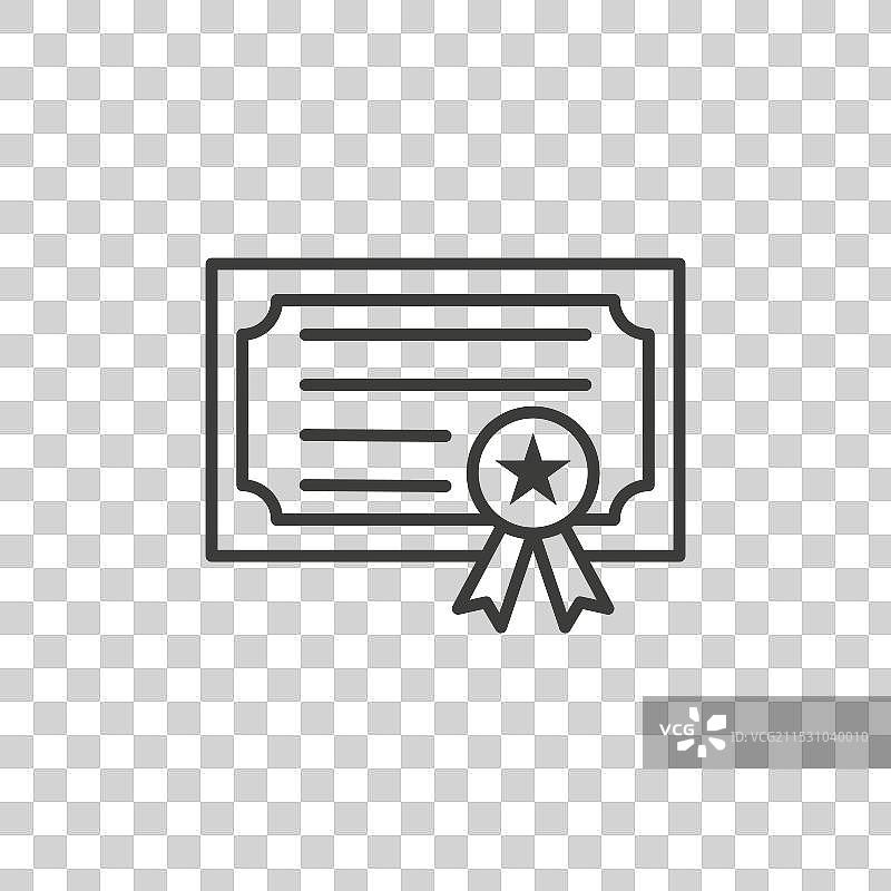 文凭线条图标，背景为白色图片素材