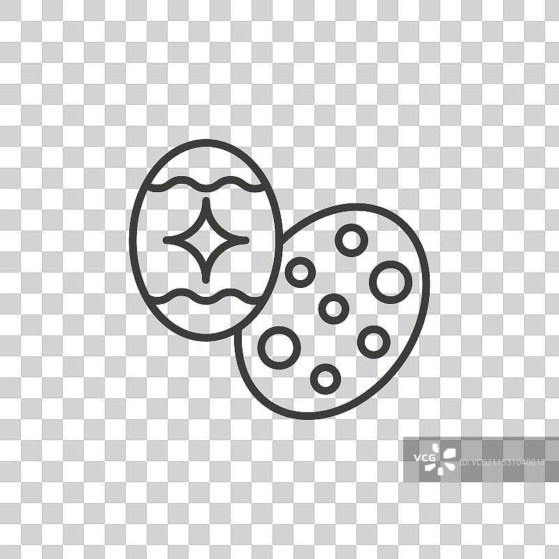 复活节彩蛋线条图标，背景为白色图片素材