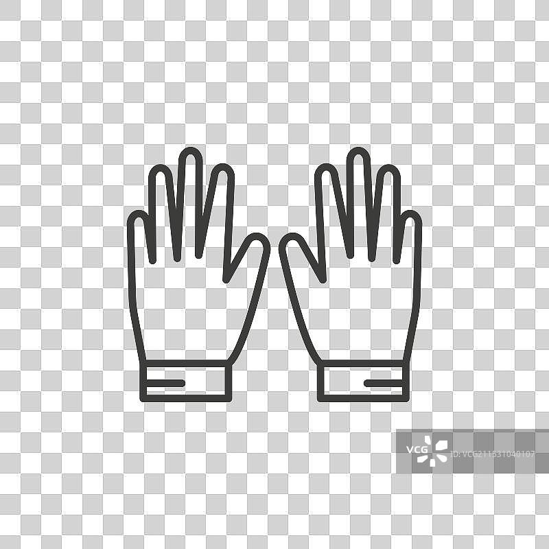 健身手套线条图标，背景为白色图片素材