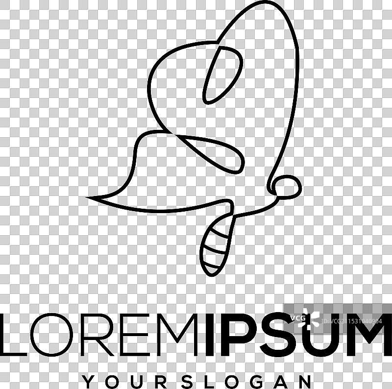 手绘蝴蝶动物图标logo设计图片素材