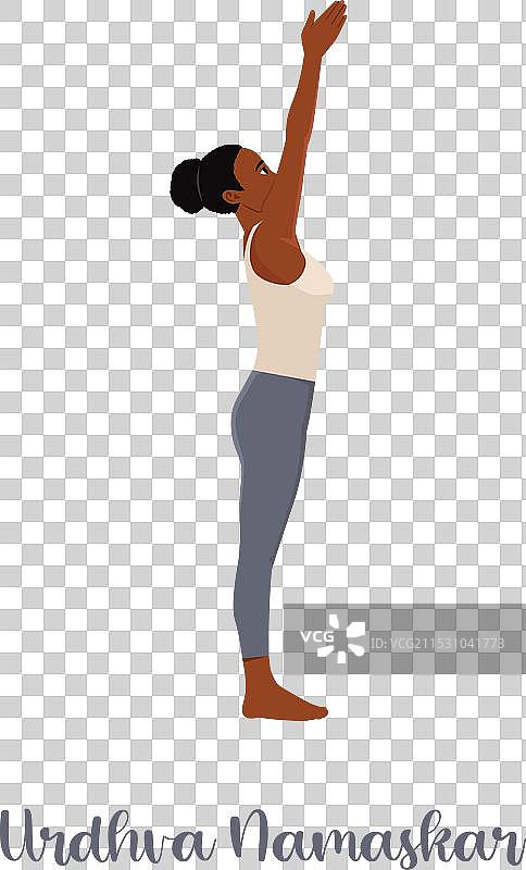 女性在进行乌尔德瓦哈斯塔萨那（向上手式）图片素材