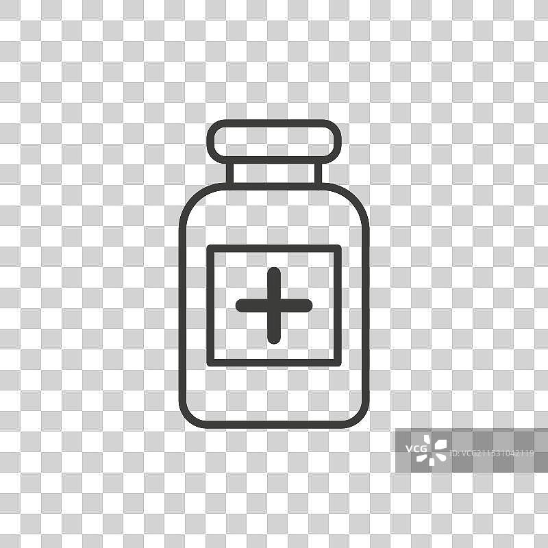 白色背景上的药瓶线条图标图片素材