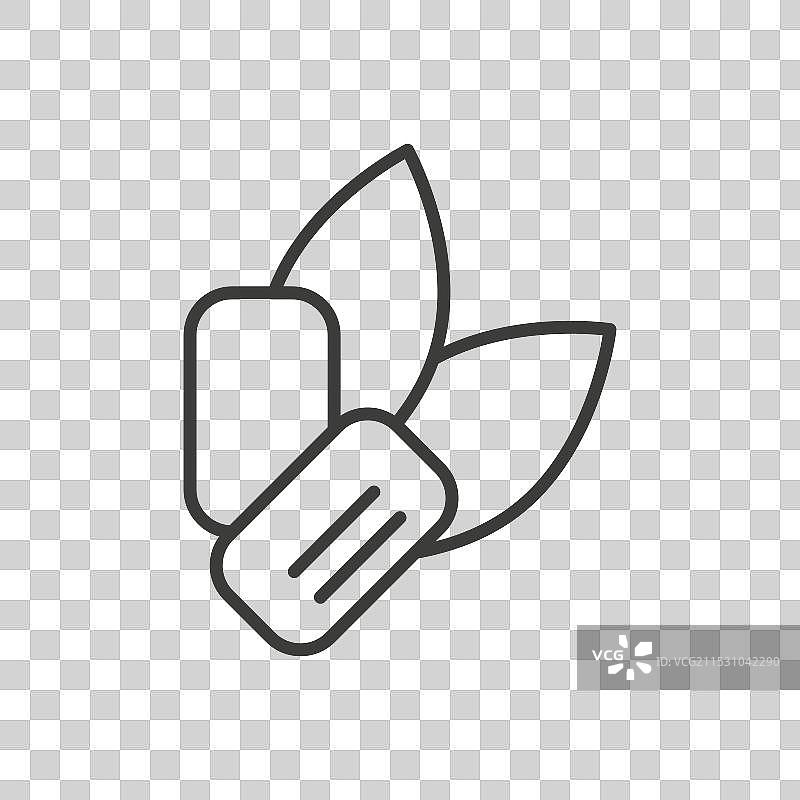 薄荷口香糖线条图标，背景为白色图片素材