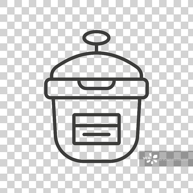 压力锅线条图标，独立于白色背景图片素材