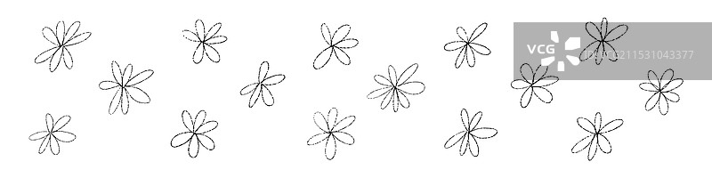 手绘花朵涂鸦简单线条图案图片素材