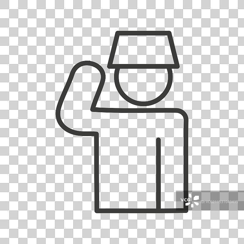 白色背景上的敬礼线条图标图片素材