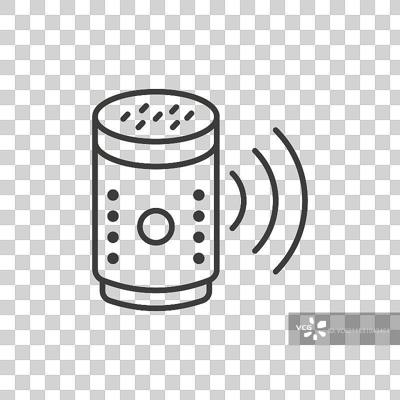 智能音箱线条图标，背景为白色图片素材