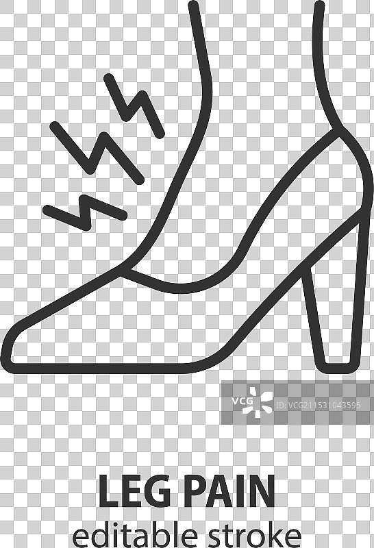 腿部疼痛线条图标问题图片素材