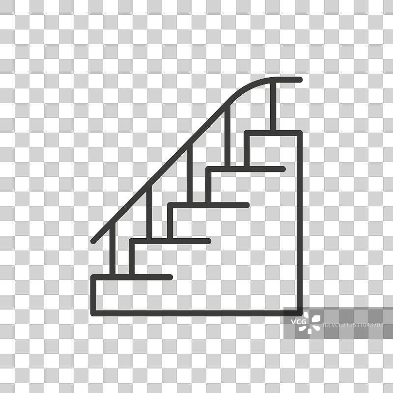 楼梯线条图标，背景为白色图片素材