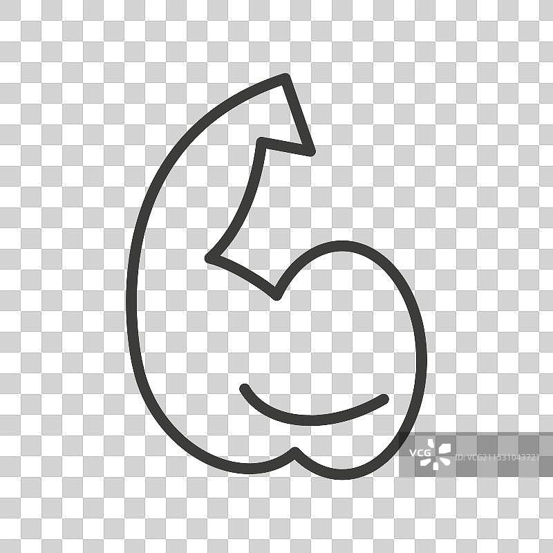 强壮手臂线条图标，背景为白色图片素材