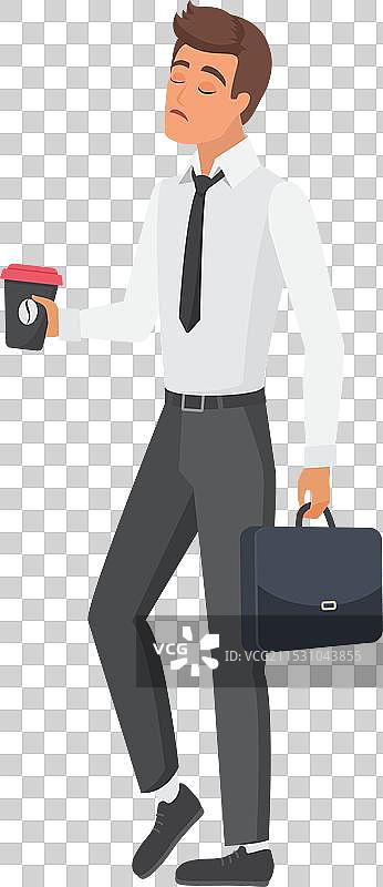 男办公室经理手拿咖啡图片素材