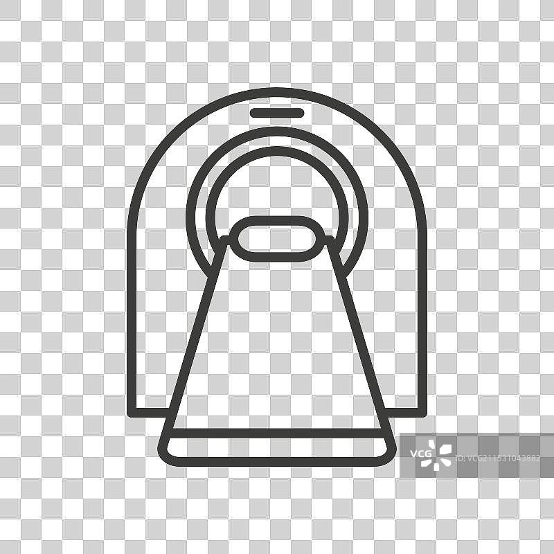 断层扫描线条图标，独立于白色背景图片素材