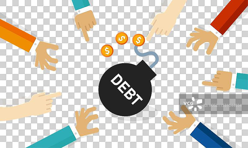 债务陷阱公共债务风险爆炸性增长图片素材