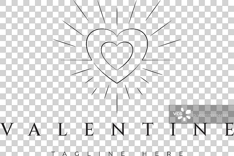 情人节明亮的爱心标志图片素材