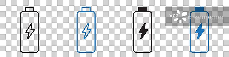 电池图标轮廓集图片素材