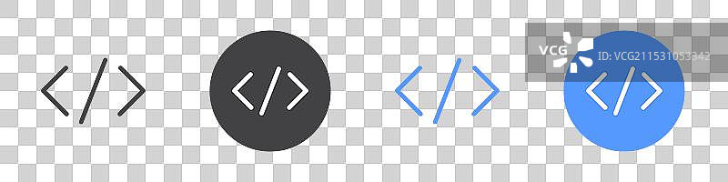 黑白色编码图标扁平化集合图片素材