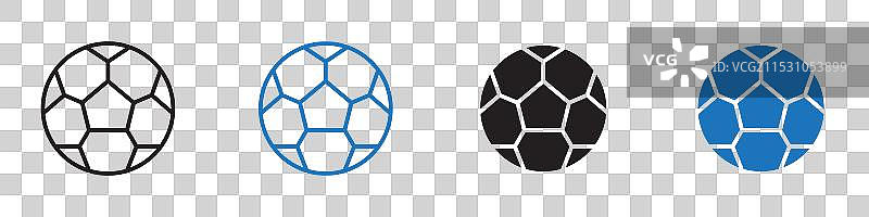 足球图标轮廓集图片素材
