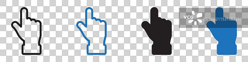 手部图标轮廓集图片素材