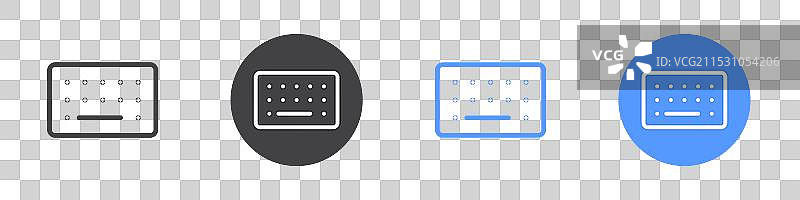 黑白色调的键盘图标扁平化设计集合图片素材