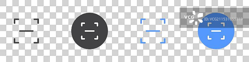 黑白平面二维码图标集图片素材