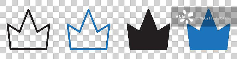 王冠图标轮廓集图片素材